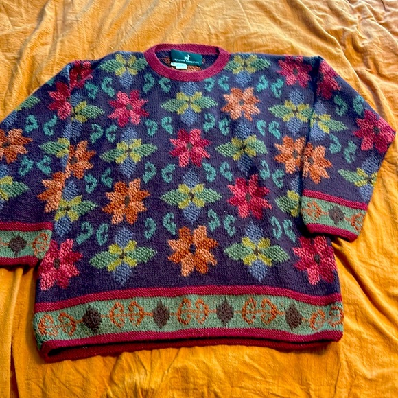 Peruvian Connection Sweaters - Peruvian connection, medium floral sweater
